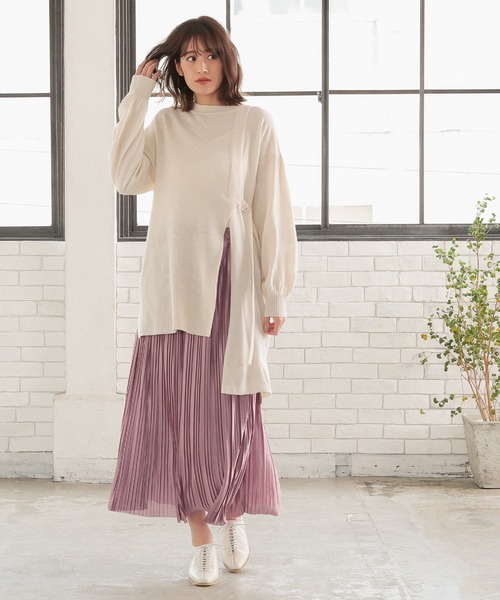 KOBE LETTUCE（コウベレタス）の「ロング丈／マキシ丈2typeサテンプリーツスカート（スカート・レディース・ブラック/パープル/グレー/ベージュ系その他/グリーン/モカ/ホワイト/ラベンダー/グリーン系その他/ピンク/ベージュ/グレー系その他2/ブラウン系その他2/ベージュ系その他2/ベージュ系その他3/グリーン系その他2/パープル系その他2/オリーブ/パープル系その他/アイボリー/ホワイト系その他/グレー系その他/ブラウン系その他・FREE）」の21枚目の写真