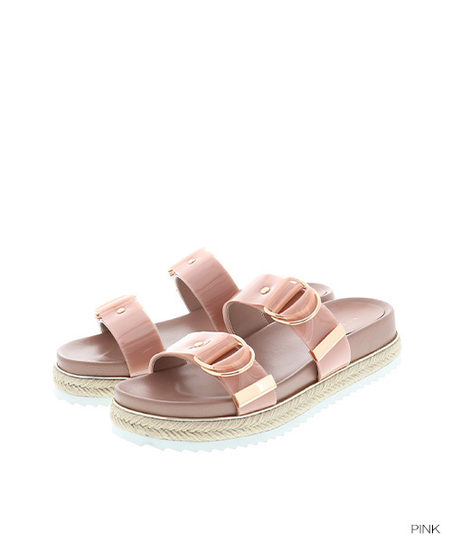 RANDA(ランダ)の「バックルデザインスポーティーサンダル(サンダル・レディース・ピンク/シルバー/チェック・LL/S/M/L)」の4枚目の写真