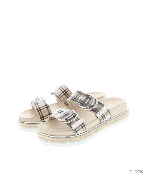 RANDA(ランダ)の「バックルデザインスポーティーサンダル(サンダル・レディース・ピンク/シルバー/チェック・LL/S/M/L)」の10枚目の写真