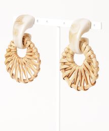 【Caramel late】スタッド×ラタンピアス