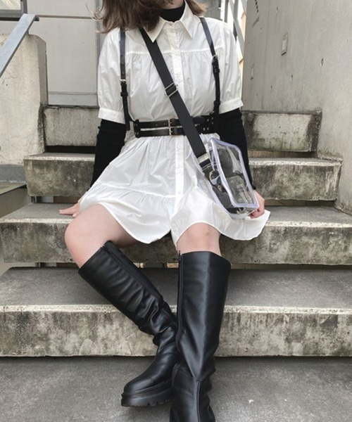 SPINNS（スピンズ）の「合皮リングハーネスベルト（ベルト・レディース・ブラック/ホワイト・ONESIZE）」の14枚目の写真