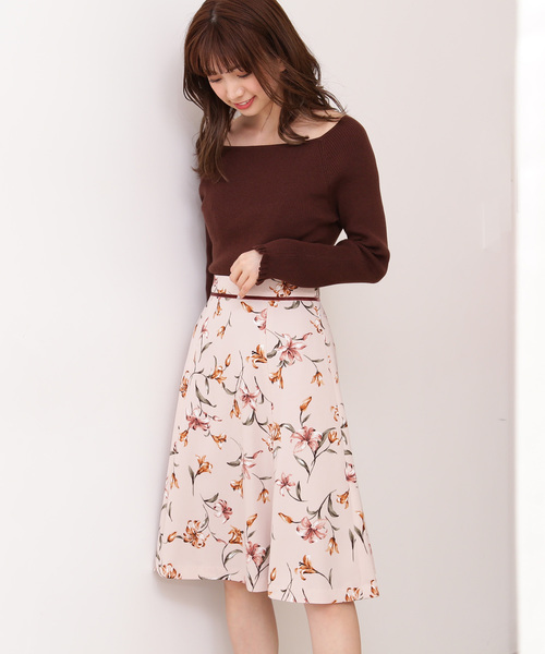 Dressing プロポーションボディドレッシング のファッション スカート Body 美人百花 掲載 オータムシックフラワープリントフレアスカート スカート Proportion Dressing プロポーションボディドレッシング のスカート 掲載 メーカー直販
