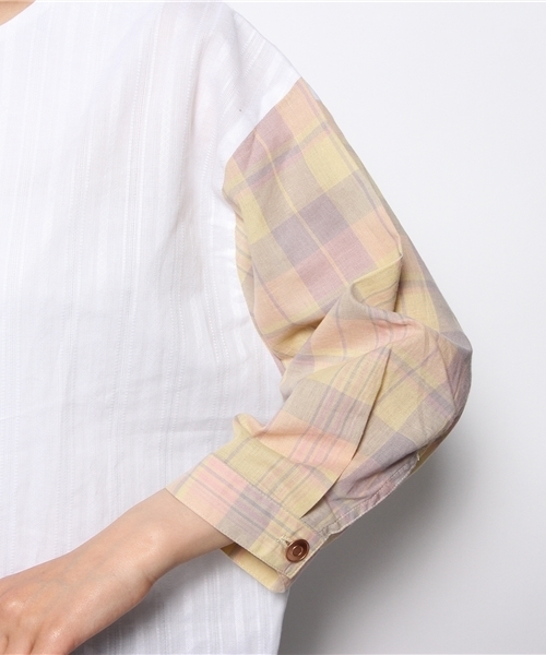 Kastane（カスタネ）の「【Kastane】七分袖オーバーブラウス（シャツ/ブラウス・レディース・ブルー系その他/イエロー系その他・FREE）」の5枚目の写真