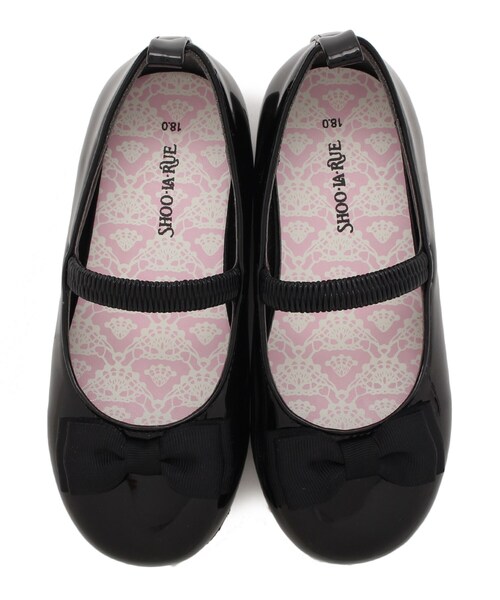 SHOO・LA・RUE（シューラルー）の「【18-20cm/セレモニー】KIDSリボンバレエシューズ（ドレスシューズ・キッズ・ブラック・90/20/18.0cm）」の6枚目の写真