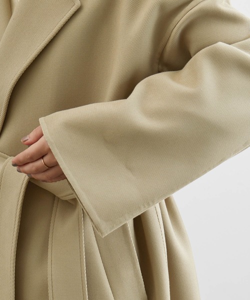 ADAM ET ROPE'（アダムエロペ）の「ダブルクロスオーバーチェスター（チェスターコート・レディース・カーキ/ラベンダー/ベージュ系その他・FREE）」の10枚目の写真