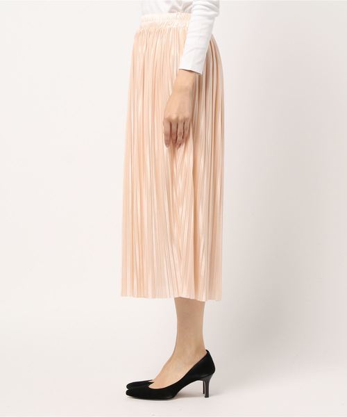 SpRay（スプレイ）の「サテンプリーツスカート（スカート・レディース・ブラック/ブラウン/グレー/ブルー/モカ/ライトカーキ/ピンク系その他/ライトベージュ・FREE）」の9枚目の写真