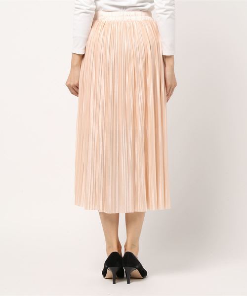 SpRay（スプレイ）の「サテンプリーツスカート（スカート・レディース・ブラック/ブラウン/グレー/ブルー/モカ/ライトカーキ/ピンク系その他/ライトベージュ・FREE）」の10枚目の写真