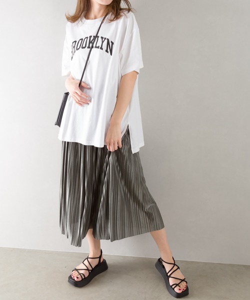 SpRay（スプレイ）の「サテンプリーツスカート（スカート・レディース・ブラック/ブラウン/グレー/ブルー/モカ/ライトカーキ/ピンク系その他/ライトベージュ・FREE）」の6枚目の写真