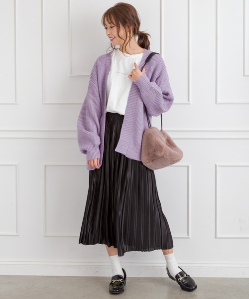 SpRay（スプレイ）の「サテンプリーツスカート（スカート・レディース・ブラック/ブラウン/グレー/ブルー/モカ/ライトカーキ/ピンク系その他/ライトベージュ・FREE）」の22枚目の写真