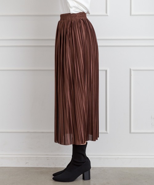 SpRay（スプレイ）の「サテンプリーツスカート（スカート・レディース・ブラック/ブラウン/グレー/ブルー/モカ/ライトカーキ/ピンク系その他/ライトベージュ・FREE）」の15枚目の写真