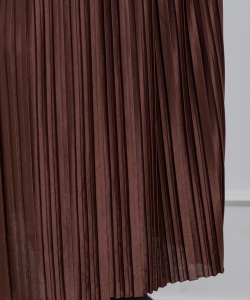 SpRay（スプレイ）の「サテンプリーツスカート（スカート・レディース・ブラック/ブラウン/グレー/ブルー/モカ/ライトカーキ/ピンク系その他/ライトベージュ・FREE）」の11枚目の写真