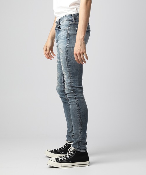 VANQUISH（ヴァンキッシュ）の「VANQUISH / ヴァンキッシュ ペイズリー パワーストレッチ スキニーデニムパンツ（デニムパンツ・メンズ・インディゴブルー・28inch/34inch/32inch/30inch）」の7枚目の写真