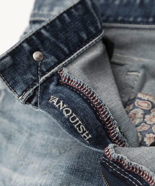 VANQUISH（ヴァンキッシュ）の「VANQUISH / ヴァンキッシュ ペイズリー パワーストレッチ スキニーデニムパンツ（デニムパンツ・メンズ・インディゴブルー・28inch/34inch/32inch/30inch）」の9枚目の写真