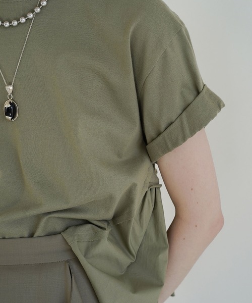 CLANE（クラネ）の「【CLANE(クラネ)】バックフリルTシャツ（Tシャツ/カットソー・レディース・ホワイト/ブラック/ベージュ/グリーン・1）」の18枚目の写真