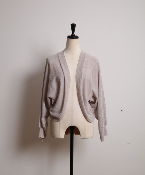 tocco closet（トッコ　クローゼット）の「ラメ入りスカラップカットボレロ（カーディガン/ボレロ・レディース・ベージュ/ネイビー/グレー系その他・M）」の10枚目の写真