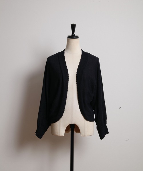 tocco closet（トッコ　クローゼット）の「ラメ入りスカラップカットボレロ（カーディガン/ボレロ・レディース・ベージュ/ネイビー/グレー系その他・M）」の11枚目の写真