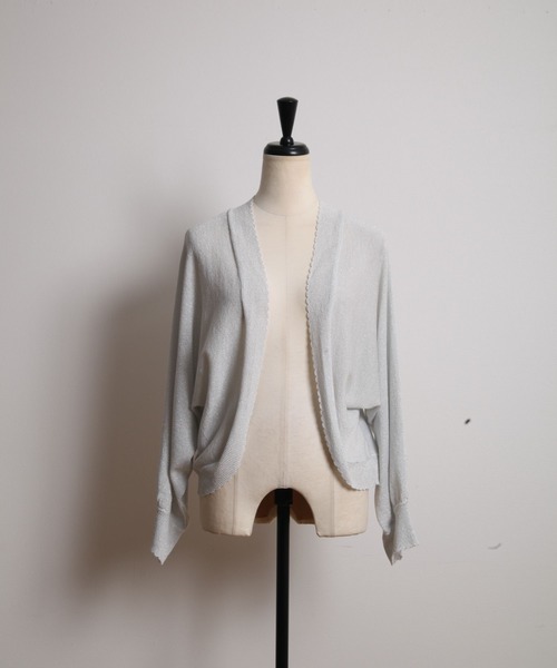 tocco closet（トッコ　クローゼット）の「ラメ入りスカラップカットボレロ（カーディガン/ボレロ・レディース・ベージュ/ネイビー/グレー系その他・M）」の12枚目の写真