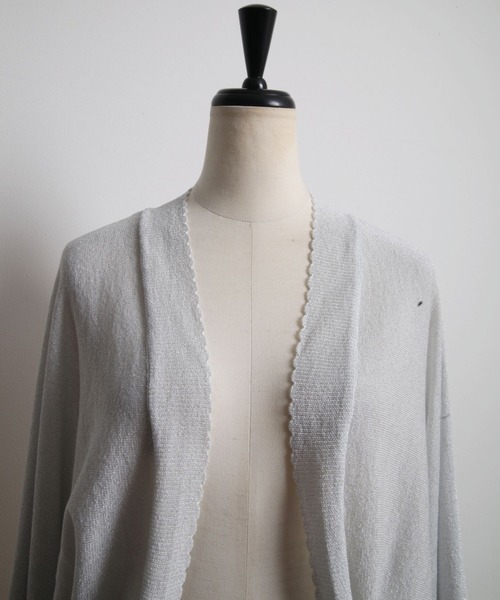 tocco closet（トッコ　クローゼット）の「ラメ入りスカラップカットボレロ（カーディガン/ボレロ・レディース・ベージュ/ネイビー/グレー系その他・M）」の15枚目の写真