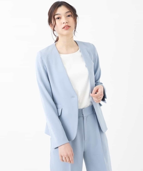 a.v.v（アーヴェヴェ）の「【セットアップ対応】Ｖネックジャケット（セットアップ・レディース・ブラック/ベージュ/ブルー・38/40/42/36/34）」の10枚目の写真