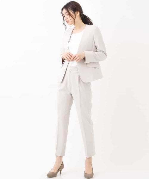 a.v.v（アーヴェヴェ）の「【セットアップ対応】Ｖネックジャケット（セットアップ・レディース・ブラック/ベージュ/ブルー・38/40/42/36/34）」の7枚目の写真