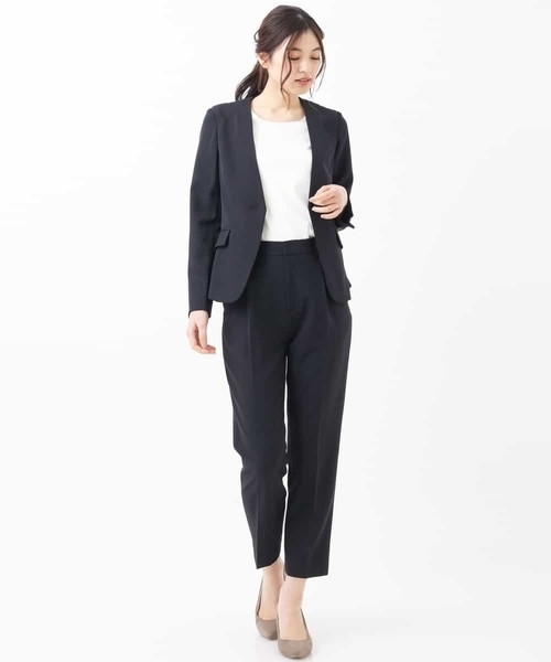 a.v.v（アーヴェヴェ）の「【セットアップ対応】Ｖネックジャケット（セットアップ・レディース・ブラック/ベージュ/ブルー・38/40/42/36/34）」の5枚目の写真