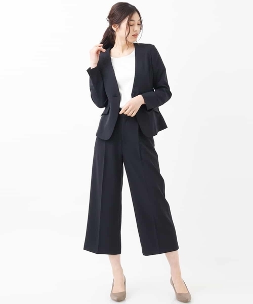 a.v.v（アーヴェヴェ）の「【セットアップ対応】Ｖネックジャケット（セットアップ・レディース・ブラック/ベージュ/ブルー・38/40/42/36/34）」の4枚目の写真