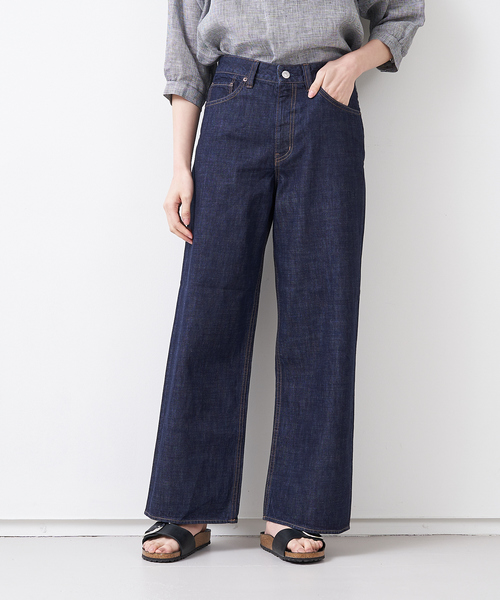 collex(コレックス)の「セミワイドデニムパンツ(デニムパンツ)」|ネイビー