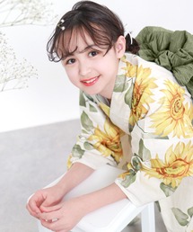 KYOETSU（キョウエツ）の「簡単着付け ワンピース 浴衣 女の子 2点セット( ワンピース浴衣 + 帯 )（浴衣）」