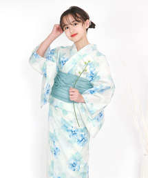 KYOETSU（キョウエツ）の「簡単着付け ワンピース 浴衣 女の子 2点セット( ワンピース浴衣 + 帯 )（浴衣）」