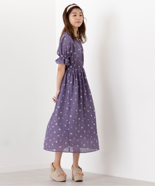 未使用□Audie 克明 a Muses□42□ フラワーモチーフスリーブワンピース□