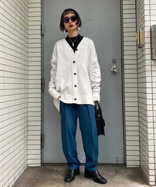 PAGEBOY(ページボーイ)の「WフェイスBIGカーデ(カーディガン/ボレロ・レディース・ブラウン/オフホワイト/グレイッシュベージュ/ブラック・FREE)」の21枚目の写真