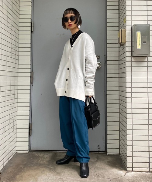 PAGEBOY(ページボーイ)の「WフェイスBIGカーデ(カーディガン/ボレロ・レディース・ブラウン/オフホワイト/グレイッシュベージュ/ブラック・FREE)」の22枚目の写真