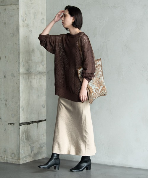 Aunt Marie's（アントマリーズ）の「フィッシュネットニット / Aunt Marie's（ニット/セーター・レディース・ブラック/ブラウン/モカ/グリーン・FREE）」の7枚目の写真