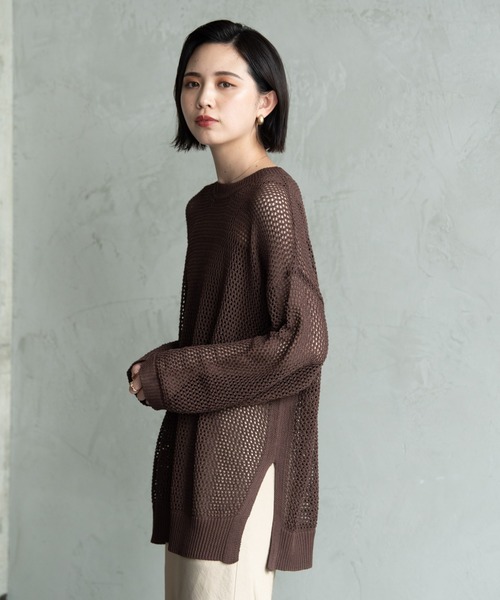 Aunt Marie's（アントマリーズ）の「フィッシュネットニット / Aunt Marie's（ニット/セーター・レディース・ブラック/ブラウン/モカ/グリーン・FREE）」の6枚目の写真