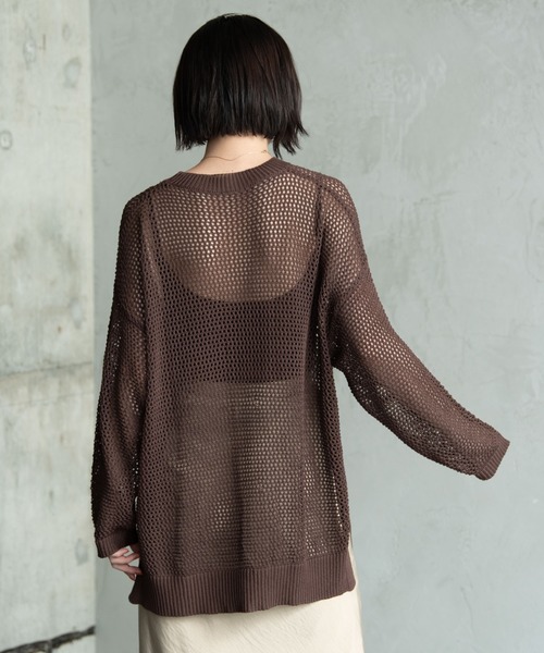 Aunt Marie's（アントマリーズ）の「フィッシュネットニット / Aunt Marie's（ニット/セーター・レディース・ブラック/ブラウン/モカ/グリーン・FREE）」の9枚目の写真