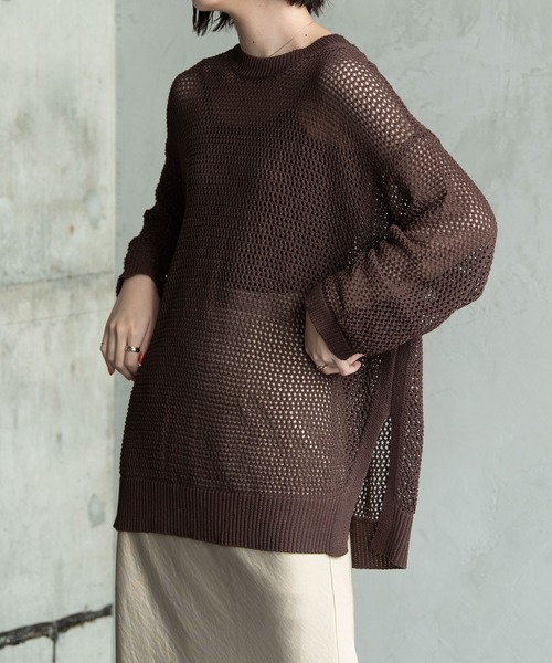 Aunt Marie's（アントマリーズ）の「フィッシュネットニット / Aunt Marie's（ニット/セーター・レディース・ブラック/ブラウン/モカ/グリーン・FREE）」の10枚目の写真