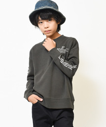 【裏起毛】袖プリントビッグトレーナー