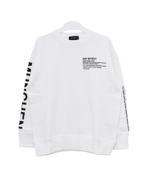 RAT EFFECT（ラットエフェクト）の「【裏起毛】袖プリントビッグトレーナー（スウェット・キッズ・チャコールグレー/ブラウン/ブラック/ベージュ/オフホワイト/カーキ/ブルー・120/130/140/150/160/170）」の17枚目の写真