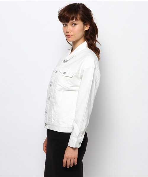 CIAOPANIC（チャオパニック）の「【Ciaopanic】ソフトデニムBigGジャン（デニムジャケット・レディース・インディゴブルー/ホワイト・FREE）」の4枚目の写真