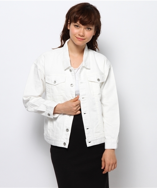 CIAOPANIC（チャオパニック）の「【Ciaopanic】ソフトデニムBigGジャン（デニムジャケット・レディース・インディゴブルー/ホワイト・FREE）」の7枚目の写真