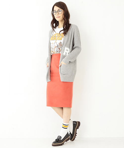 Ray BEAMS(レイビームス)の「Ray BEAMS / "R"レタード ロングV カーディガン(カーディガン/ボレロ・レディース・シルバー/ネイビー・ONE SIZE)」の16枚目の写真