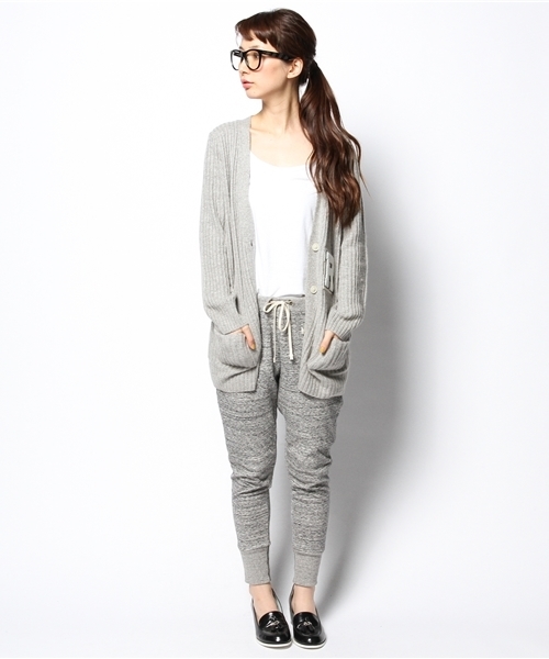 Ray BEAMS(レイビームス)の「Ray BEAMS / "R"レタード ロングV カーディガン(カーディガン/ボレロ・レディース・シルバー/ネイビー・ONE SIZE)」の9枚目の写真