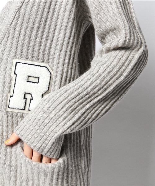 Ray BEAMS(レイビームス)の「Ray BEAMS / "R"レタード ロングV カーディガン(カーディガン/ボレロ・レディース・シルバー/ネイビー・ONE SIZE)」の11枚目の写真