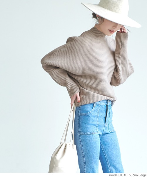 coca(coca)(コカ)の「極厚ドルマンハイネックニット(ニット/セーター・レディース・ブラック/ベージュ/アイボリー・ONE SIZE)」の16枚目の写真