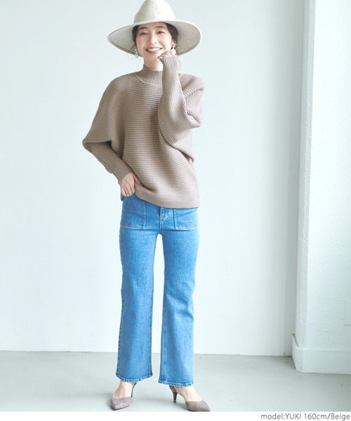 coca(coca)(コカ)の「極厚ドルマンハイネックニット(ニット/セーター・レディース・ブラック/ベージュ/アイボリー・ONE SIZE)」の18枚目の写真