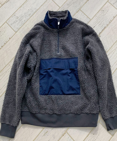 GLOSTER（グロスター）の「ボアフリース アノラック ハーフジップアップ プルオーバー（ブルゾン・メンズ・ブラック/ネイビー/グレー・M/L/XL）」の3枚目の写真