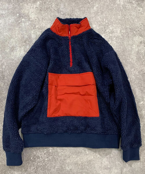 GLOSTER（グロスター）の「ボアフリース アノラック ハーフジップアップ プルオーバー（ブルゾン・メンズ・ブラック/ネイビー/グレー・M/L/XL）」の4枚目の写真