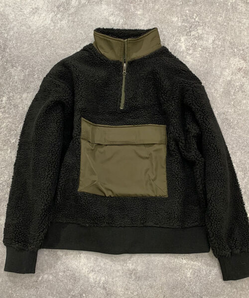 GLOSTER（グロスター）の「ボアフリース アノラック ハーフジップアップ プルオーバー（ブルゾン・メンズ・ブラック/ネイビー/グレー・M/L/XL）」の5枚目の写真