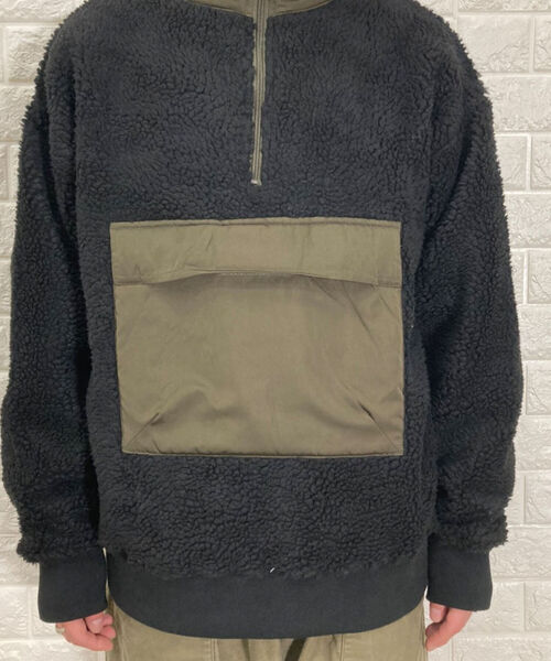GLOSTER（グロスター）の「ボアフリース アノラック ハーフジップアップ プルオーバー（ブルゾン・メンズ・ブラック/ネイビー/グレー・M/L/XL）」の9枚目の写真