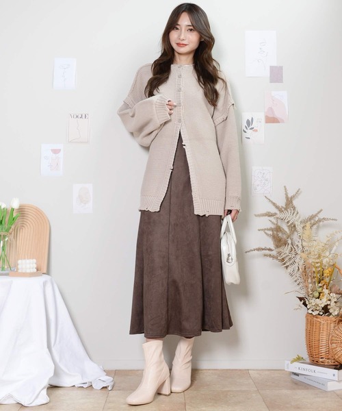 セール】前後2wayダメージ加工ニットカーディガン（カーディガン